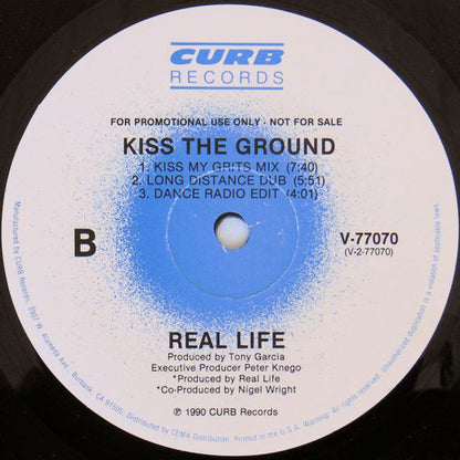 Real Life : Kiss The Ground (12", Single, Promo)