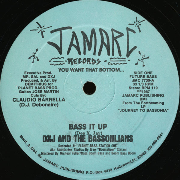 DXJ And The Bassonlians : Bass It Up (12")