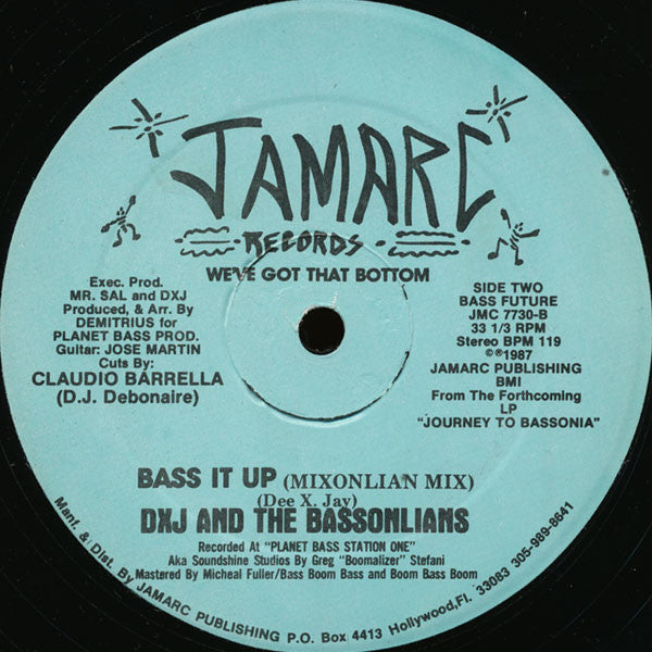 DXJ And The Bassonlians : Bass It Up (12")