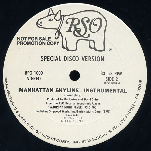 Andy Gibb / David Shire : Shadow Dancing / Manhattan Skyline (12", Single, Promo)