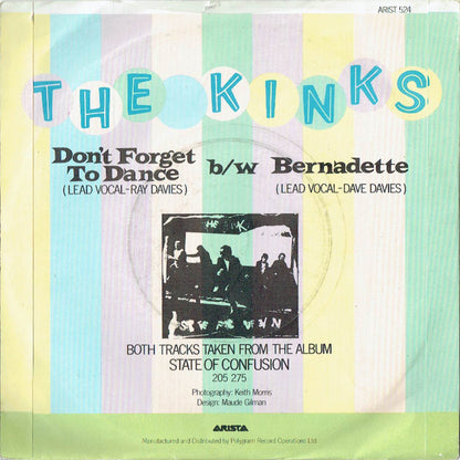 The Kinks : Don't Forget To Dance (7", Single, Blu)