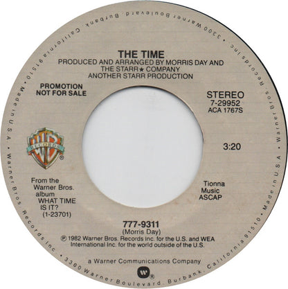 The Time : 777-9311 (7", Single, Mono, Promo)