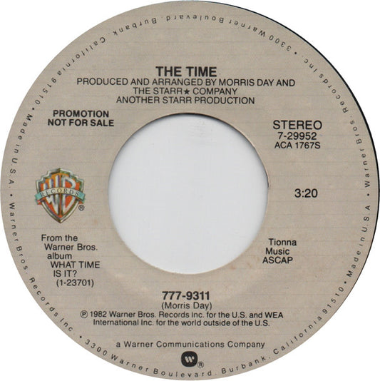 The Time : 777-9311 (7", Single, Mono, Promo)