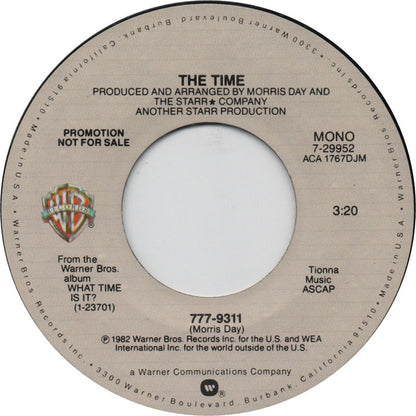 The Time : 777-9311 (7", Single, Mono, Promo)