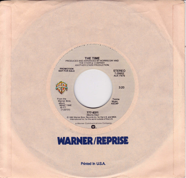 The Time : 777-9311 (7", Single, Mono, Promo)