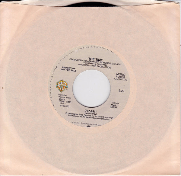 The Time : 777-9311 (7", Single, Mono, Promo)