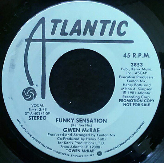 Gwen McCrae : Funky Sensation (7", Mono, M/Print, Promo, SP)