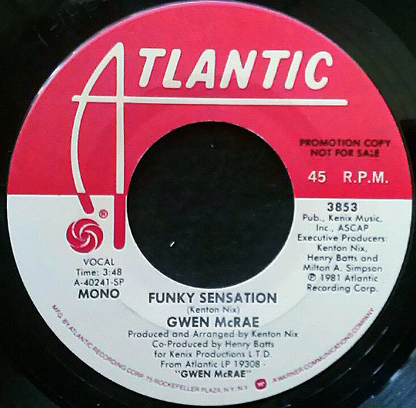 Gwen McCrae : Funky Sensation (7", Mono, M/Print, Promo, SP)