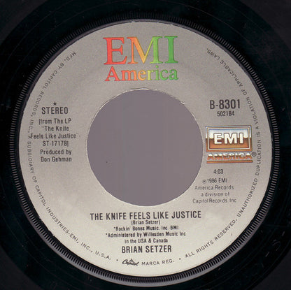 Brian Setzer : The Knife Feels Like Justice (7", Single)
