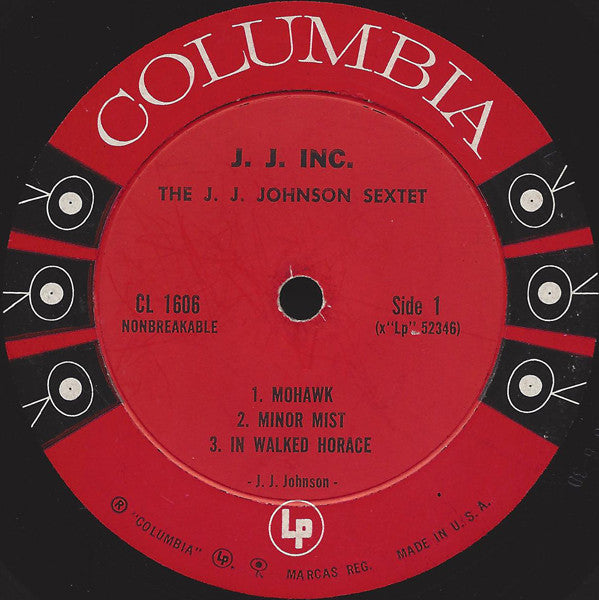 The J.J. Johnson Sextet : J.J. Inc. (LP, Album, Mono)