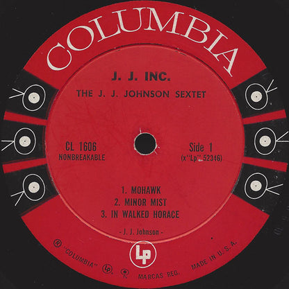 The J.J. Johnson Sextet : J.J. Inc. (LP, Album, Mono)
