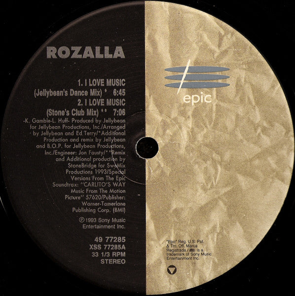 Rozalla : I Love Music (12")
