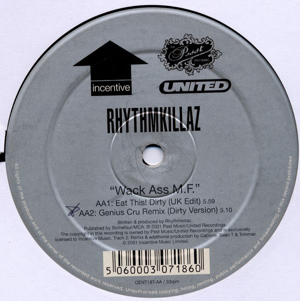 Rhythmkillaz : Wack Ass M.F. (12")