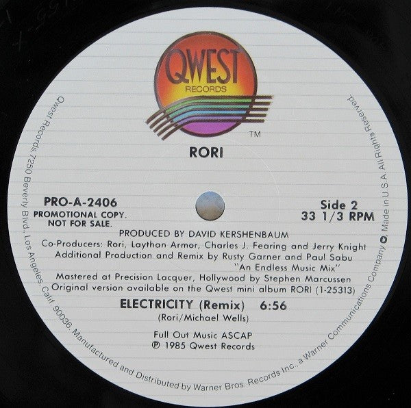 Rori : Mr. Right Now (Remix) / Electricity (Remix) (12", Promo)