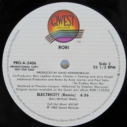 Rori : Mr. Right Now (Remix) / Electricity (Remix) (12", Promo)