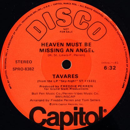 Tavares : Heaven Must Be Missing An Angel (12", Mono, Promo)