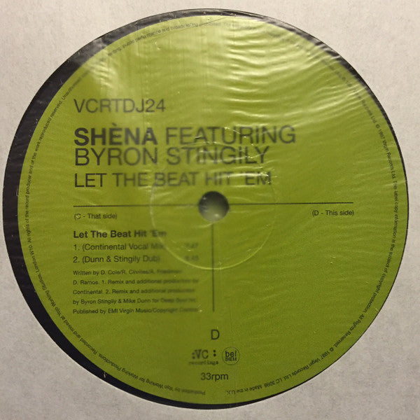 Shena Featuring Byron Stingily : Let The Beat Hit 'Em (2x12", Promo)
