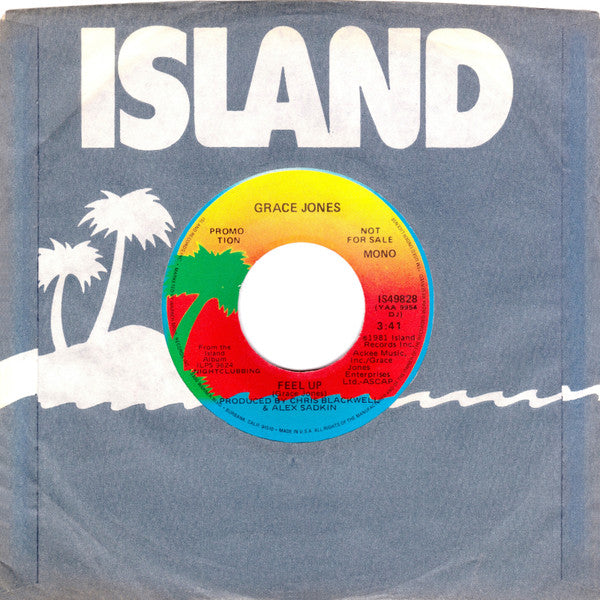 Grace Jones : Feel Up (7", Mono, Promo)
