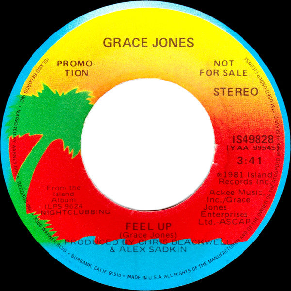 Grace Jones : Feel Up (7", Mono, Promo)