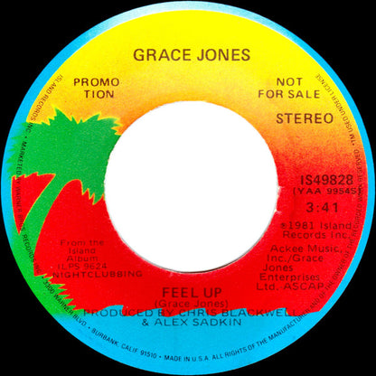 Grace Jones : Feel Up (7", Mono, Promo)