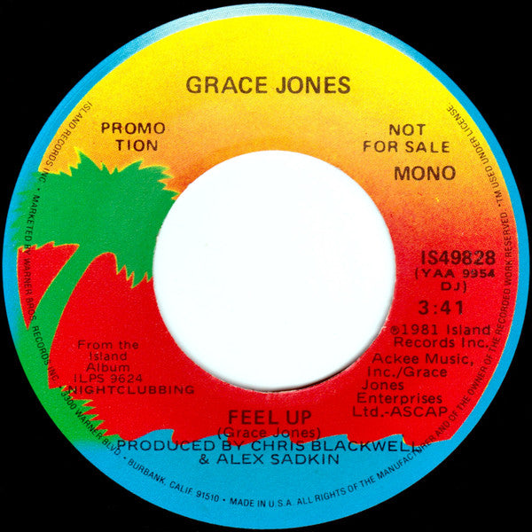 Grace Jones : Feel Up (7", Mono, Promo)