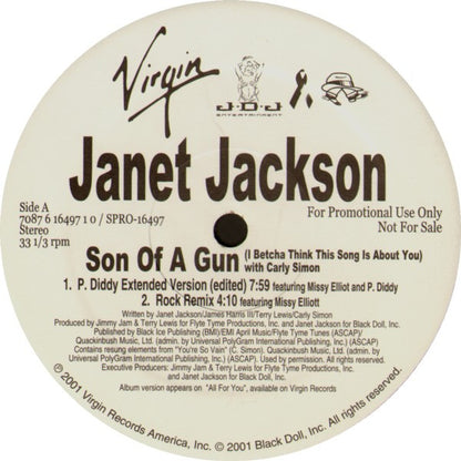 Janet Jackson With Carly Simon : Son Of A Gun (I Betcha Think This Song Is About You) (2x12", Single, Promo)