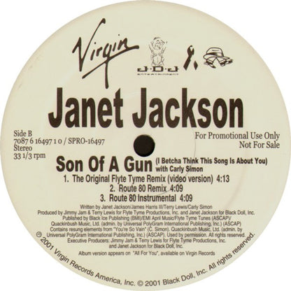 Janet Jackson With Carly Simon : Son Of A Gun (I Betcha Think This Song Is About You) (2x12", Single, Promo)