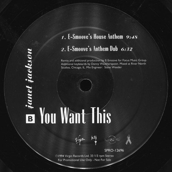 Janet Jackson : You Want This (12", Promo)