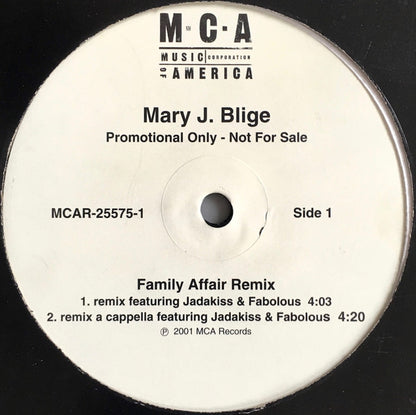 Mary J. Blige : Family Affair (Remix) (12", Promo)