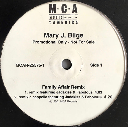 Mary J. Blige : Family Affair (Remix) (12", Promo)