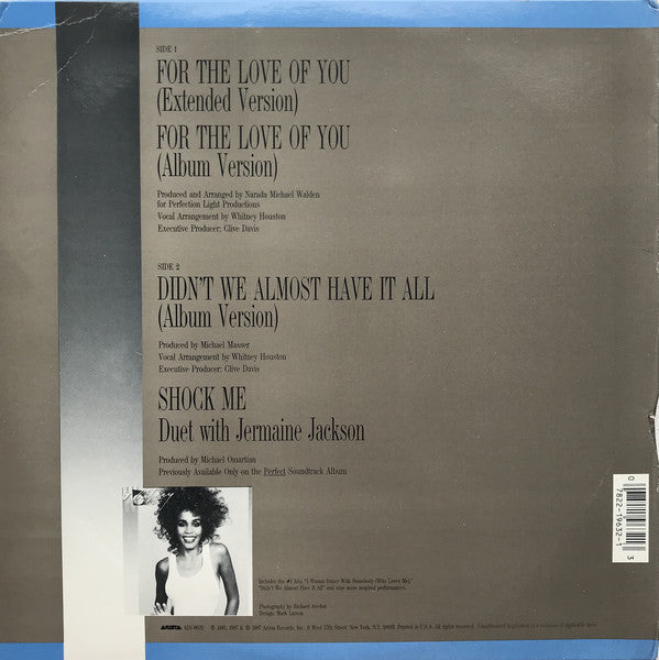 Whitney Houston : For The Love Of You (12", Single)