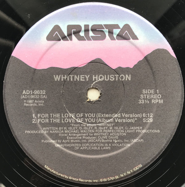 Whitney Houston : For The Love Of You (12", Single)