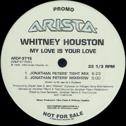 Whitney Houston : My Love Is Your Love (2x12", Promo)