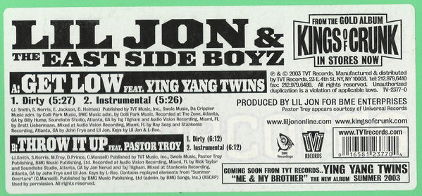 Lil Jon & The East Side Boyz* : Get Low (12")