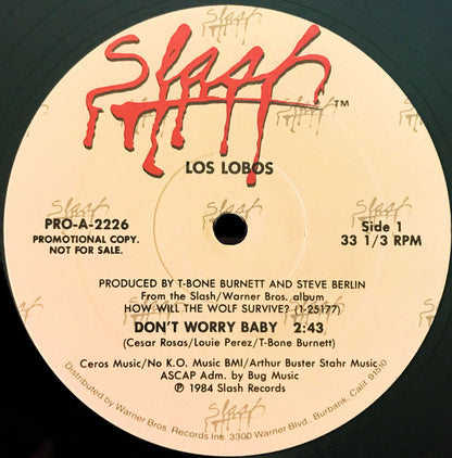 Los Lobos : Don't Worry Baby / Will The Wolf Survive (12", Single, Promo)