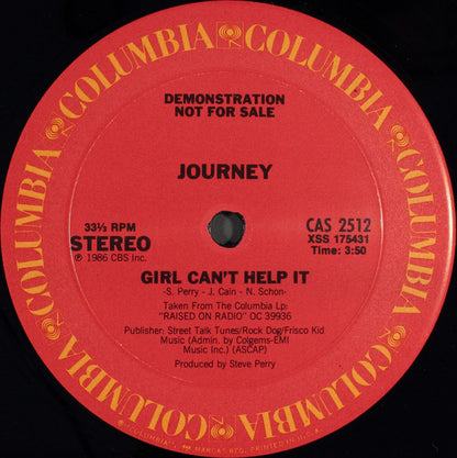 Journey : Girl Can't Help It (12", Ltd, Promo)