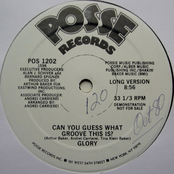 Glory : Can You Guess What Groove This Is? (12", Promo)