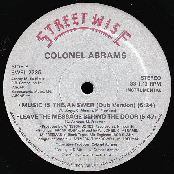 Colonel Abrams : Music Is The Answer (12")