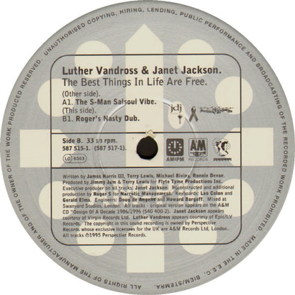 Luther Vandross & Janet Jackson : The Best Things In Life Are Free (The Roger Sanchez Mixes) (2x12", Ltd, DJ )