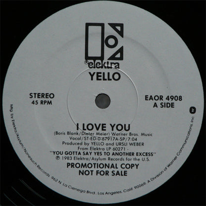 Yello : I Love You (12", Single, Promo)