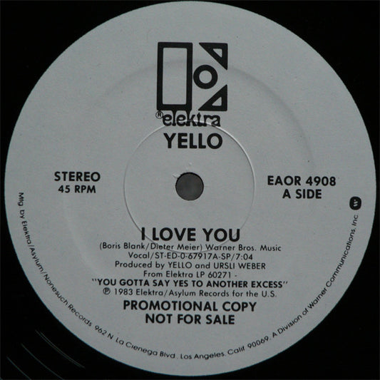 Yello : I Love You (12", Single, Promo)