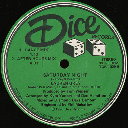 Lauren Grey : Saturday Night (12")