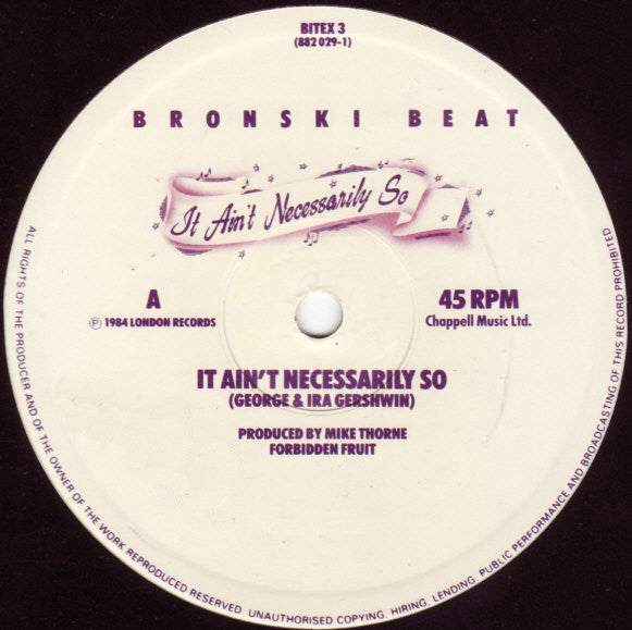 Bronski Beat : It Ain't Necessarily So (12")