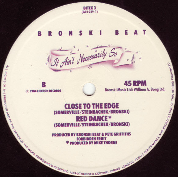 Bronski Beat : It Ain't Necessarily So (12")