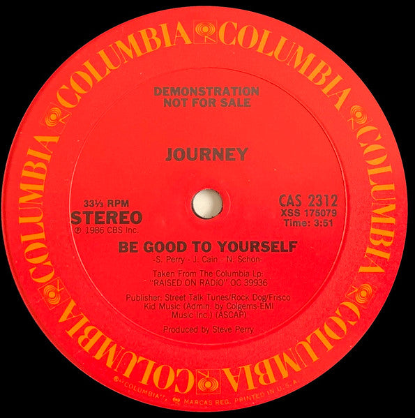 Journey : Be Good To Yourself (12", Promo)