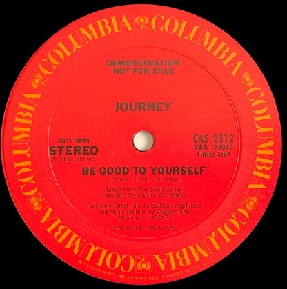 Journey : Be Good To Yourself (12", Promo)