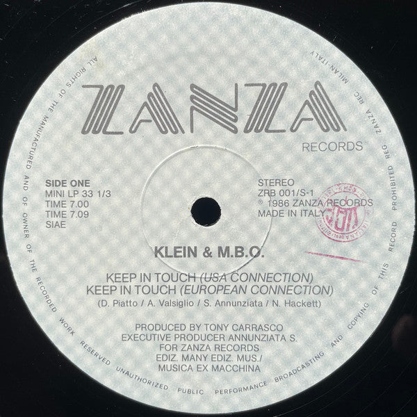 Klein & M.B.O. : Keep In Touch (12")