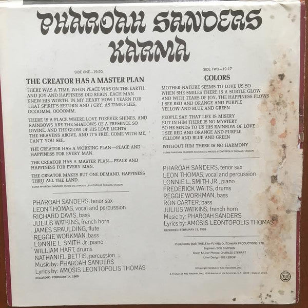 Pharoah Sanders : Karma (LP, Album, RE, Gat)