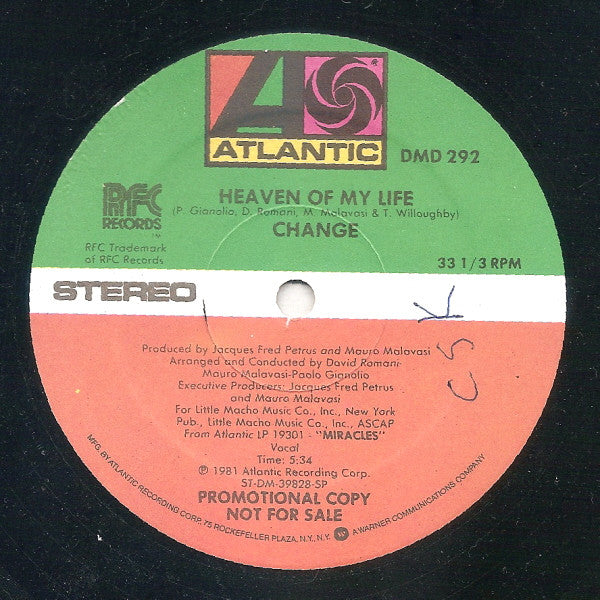 Change : Heaven Of My Life (12", Promo, SP)