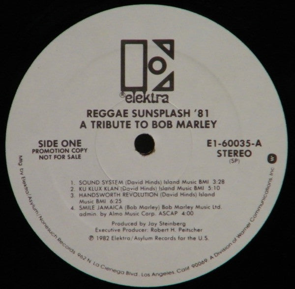 Various : Reggae Sunsplash '81 A Tribute To Bob Marley (2xLP, Album, Promo, W/Lbl, Gat)